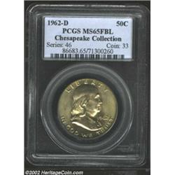 1962-D 50C MS65 Full Bell Lines PCGS. Attractive surfaces with mint brilliance gently subdued by oli