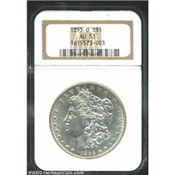 1895-O S$1 AU53 NGC. A very pleasing, higher grade specimen that shows only a little light wear. The