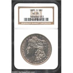 1895-O S$1 AU55 NGC. The centers have modest rub, but bright luster flows unhindered across the peri