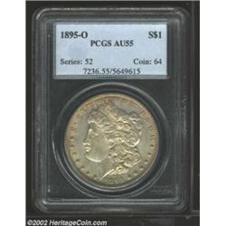 1895-O S$1 AU55 PCGS. A cleanly struck example, the surfaces are dove-gray and somewhat subdued, but