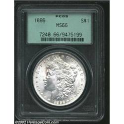 1896 S$1 MS66 PCGS. A spectacular premium Gem that has a bold strike, imposing cartwheel luster, and