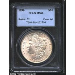 1896 S$1 MS66 PCGS. Wispy tan-gray patina ensures the originality of this splendid Morgan Dollar. A.