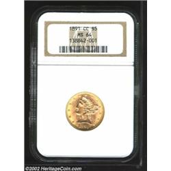 1891-CC $5 MS64 NGC. Winter 1-A. The 1891-CC is the most common Carson City mint Half Eagle. It is e