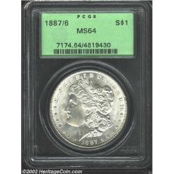 1887/6 S$1 MS64 PCGS. An elusive Choice example of this popular overdate, sporting an untoned appear