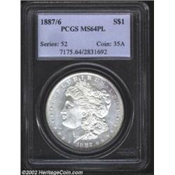 1887/6 S$1 MS64 Prooflike PCGS. Remnants of a 6 can be seen in the area of the 7 under magnification