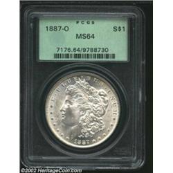 1887-O S$1 MS64 PCGS. Wisps of apricot patina denote the originality of the carefully preserved surf