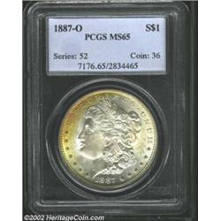 1887-O S$1 MS65 PCGS. VAM-5. Top 100 Variety. The stars that bookend the date are lightly die double