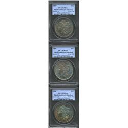 1888 S$1 MS64 PCGS, Ex: The Coin Guy Collection, bright-green iridescence overlays most of the obver