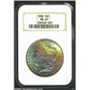 1888 S$1 MS65 NGC. Bands of gold, mauve, and turtle-green patina alternate on the obverse. Typically