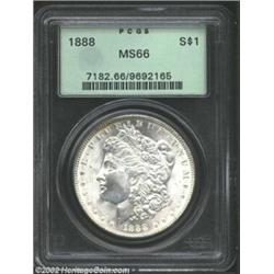 1888 S$1 MS66 PCGS. This exceptional, nearly pure white specimen is worthy of a visual consideration