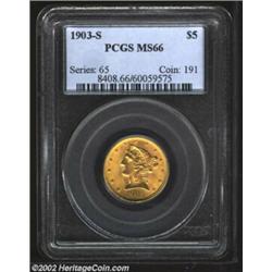 1903-S $5 MS66 PCGS. Although the 1903-S is not a better date among Liberty Half Eagles, the vast ma