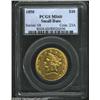 Image 1 : 1850 $10 Small Date MS60 PCGS. Considerably scarcer than its Large Date counterpart, the Small Date.