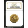 Image 1 : 1854-O $10 Large Date AU50 NGC. Somewhat heavily abraded with blushes of coppery patina in the expos