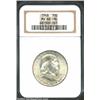 1948 50C MS66 Full Bell Lines NGC. The reverse has dusky speckled russet-gray patina along the upper