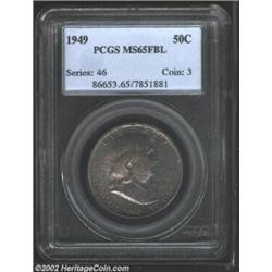 1949 50C MS65 Full Bell Lines PCGS. The soft, frosted mint luster is covered with multiple shadings.