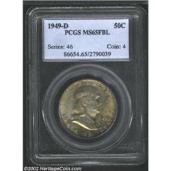 1949-D 50C MS65 Full Bell Lines PCGS. Delightful amber to green iridescence enliven the surfaces of.