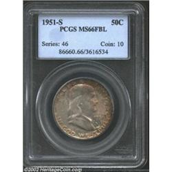 1951-S 50C MS66 Full Bell Lines PCGS. Sharply struck with attractive surfaces accented by deep, rich