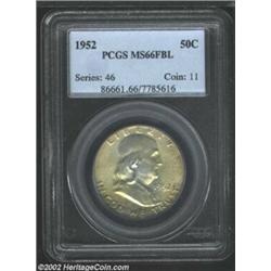 1952 50C MS66 Full Bell Lines PCGS. Sharply struck with attractive lustrous surfaces enhanced by del