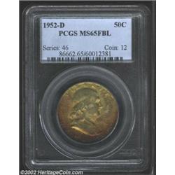 1952-D 50C MS65 Full Bell Lines PCGS. Rich golden-rose toning covers the obverse of this exceptional