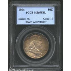 1954 50C MS66 Full Bell Lines PCGS. This richly toned example is not only attractive, but it is a co