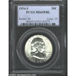 1954-S 50C MS65 Full Bell Lines PCGS. Richly frosted with an untoned appearance, the silver-white su