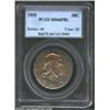 1955 50C MS66 Full Bell Lines PCGS. Moderate amber-blue iridescence adorns the surfaces of this deli