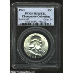 1963 50C MS65 Full Bell Lines PCGS. Fully brilliant. An early die state as evidenced by the obvious.