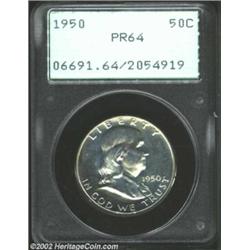 1950 50C PR64 PCGS. Icy shades of blue float on the satiny mirrored fields of this proof. The revers