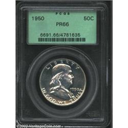 1950 50C PR66 PCGS. Uniformly brilliant with both sides presenting an uniform, satiny look. A perfec