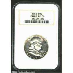 1952 50C PR66 Cameo NGC. While noticeably contrasted, the more noticeable feature on this coin is th