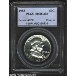 1953 50C PR66 Cameo PCGS. A brilliant Gem with good cameo contrast and gorgeously preserved surfaces