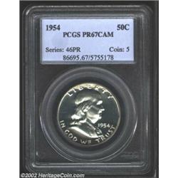 1954 50C PR67 Cameo PCGS. The fields are deeply mirrored and go "black" when angled away from the vi