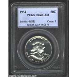 1954 50C PR67 Cameo PCGS. The fields are deeply mirrored and go "black" when angled away from the vi