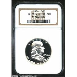 1956 50C Type Two PR69 W Ultra Cameo NGC. An untoned specimen that has the outstanding white on blac