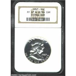 1957 50C PR67 Deep Cameo NGC. A razor-sharp Superb Gem with gorgeous surfaces and magnificent cameo.