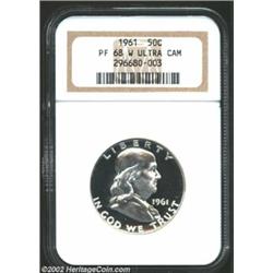 1961 50C PR68 Deep Cameo NGC. The frosted devices on the reverse are particularly thick in compariso