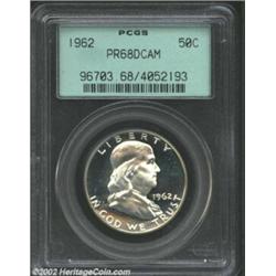 1962 50C PR68 Deep Cameo PCGS. Robust frosted devices rest atop a see of glass on this superb-Gem pr