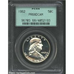 1962 50C PR68 Deep Cameo PCGS. Robust frosted devices rest atop a see of glass on this superb-Gem pr