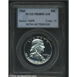 1963 50C PR68 Deep Cameo PCGS. A gorgeous example that has a bold strike and rich contrast. The deep