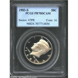 1983-S 50C PR70 Deep Cameo PCGS. Bold texture on the devices and bottomless mirrored fields seem to.