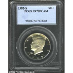 1985-S 50C PR70 Deep Cameo PCGS. A Superb specimen in the ultimate grade. A delightfully contrasted.