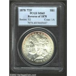 1878 7TF S$1 Reverse of 1878 MS65 PCGS. An amazing razor-sharp strike and outstanding cartwheel lust