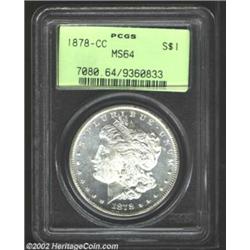 1878-CC S$1 MS64 PCGS. Fully struck and brilliant with fields that look prooflike. Important notice: