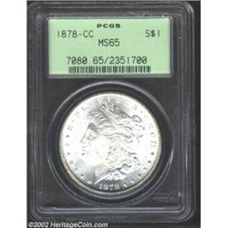 1878-CC S$1 MS65 PCGS. A brilliant, lustrous, and well struck Morgan. Important notice: We expect to