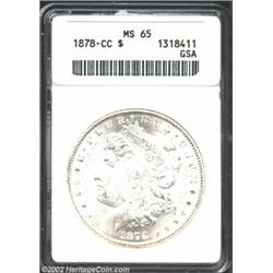 1878-CC S$1 MS65 ANACS. Intense mint frost blankets powerfully impressed features. There is a little