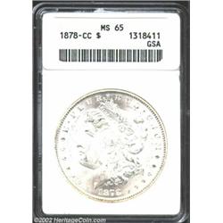 1878-CC S$1 MS65 ANACS. Intense mint frost blankets powerfully impressed features. There is a little