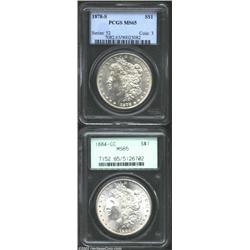 1878-S S$1 MS65 PCGS, the myriad luster grazes are arranged in such a way that none is distracting f