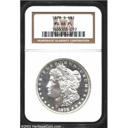 1878-S S$1 MS66 Prooflike NGC. A brilliant and flashy Gem with exquisitely preserved surfaces and ex