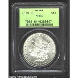 1879-CC S$1 MS64 PCGS. This richly frosted near-Gem is devoid of even the lightest toning. The luste