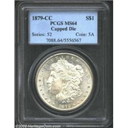 1879-CC S$1 Capped Die MS64 PCGS. VAM-3. Top 100 Variety. Lustrous and brilliant, this CC-mint examp